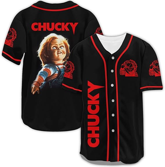 Chucky Baseball Jersey - Horror Movie Button-Up Shirt