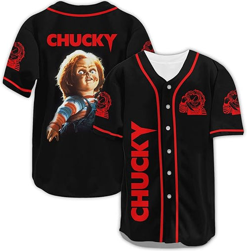 Chucky Baseball Jersey - Horror Movie Button-Up Shirt