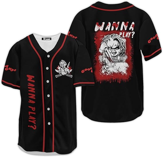 Chucky Wanna Play Baseball Jersey - Horror Good Guys Shirt