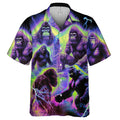 Electric Gorilla Shirt - Neon Thunderstorm Hawaiian Shirt for Men