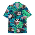 Funny Possum Hawaiian Shirt - Green Tropical Leaf Print Aloha Shirt
