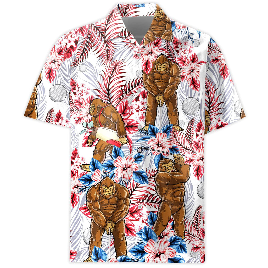 Gorilla Golf Hawaiian Shirt - Funny Big Ape Tropical Summer Shirt