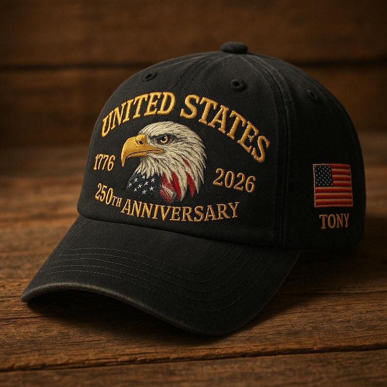 Patriotic Eagle Embroidered Hat United States 250th Anniversary 1776-2026 Vintage Washed USA Dad Cap for Men Women
