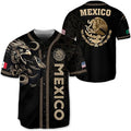 Mexico Black & Gold Baseball Jersey - Tribal Eagle Heritage Shirt