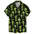 Neon Alien Pattern Hawaiian Shirt - Sci-Fi Space Lover Gift