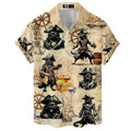 Pirate Cat Hawaiian Shirt - Funny Tropical Pirate Treasure Map Shirt