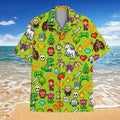 Pixel Sword Hawaiian Shirt - Retro Gamer Tropical Button-Up