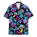 Psychedelic Mushroom Hawaiian Shirt - Trippy Neon Aloha Shirt for Festivals