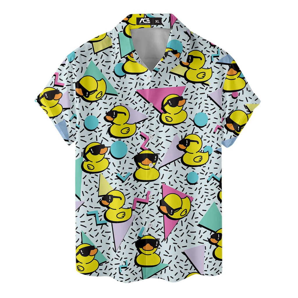 Retro Rubber Duck Hawaiian Shirt - 80s Summer Vibes
