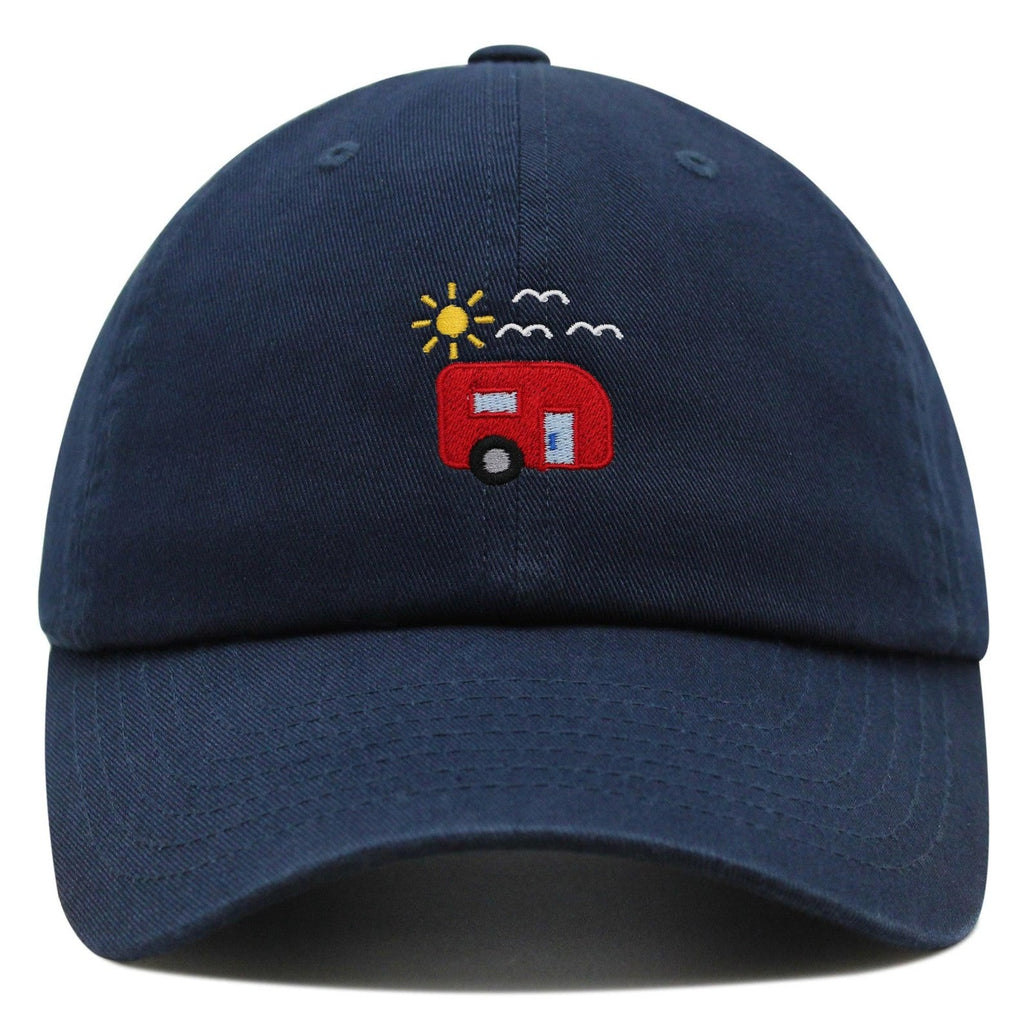 RV Camper Hat - Embroidered Red Trailer Dad Cap for Camping Lovers