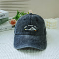 Silly Goose Club Hat - Embroidered Washed Black Dad Cap