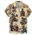 Skeleton Pirate Hawaiian Shirt - Halloween Pirate Aloha Shirt for Men