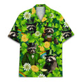 St. Patrick's Day Raccoon Hawaiian Shirt - Lucky Leprechaun Clover Print