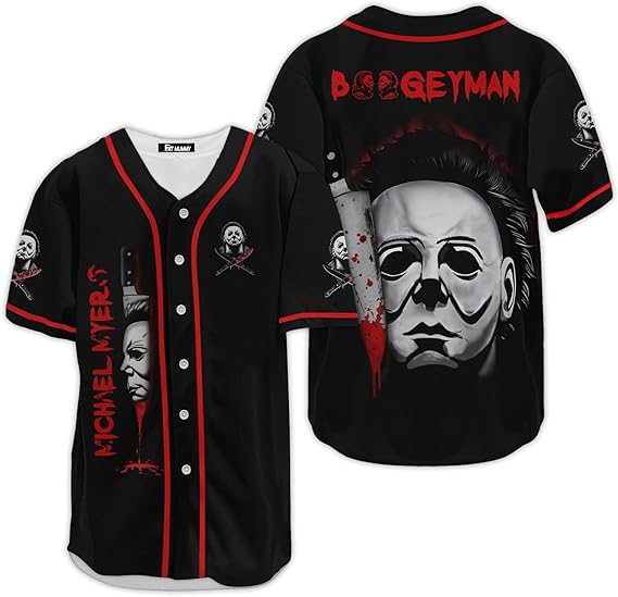 Michael Myers Women's Baseball Jersey - Horror Knife Face Shirt
