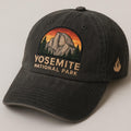 Yosemite National Park Hat - Embroidered Washed Black Cap
